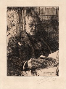 Anders Zorn - The travel companion (Mr. Charles Deering) (etching) 1904