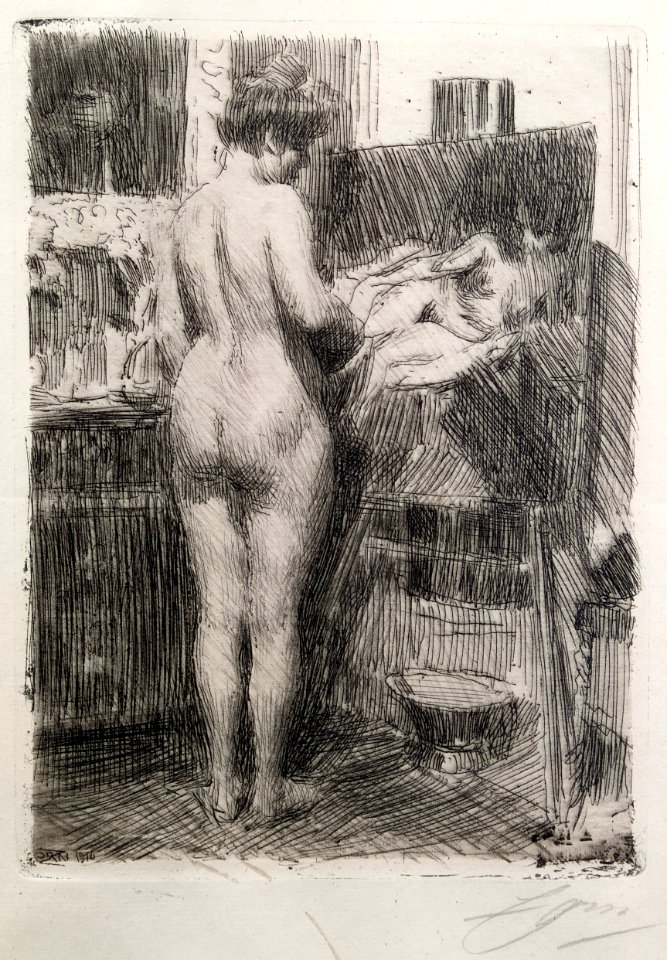 Anders Zorn Model in Front of Painting Thielska 542