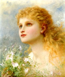 Sophie Gengembre Anderson - Heavenwards. Free illustration for personal and commercial use.