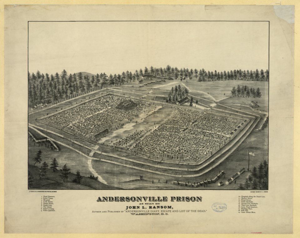 Andersonville Prison as seen by John L. Ransom, author and publisher of Andersonville diary, escape and list of the dead, Washington, D.C. - A. Sachse & Co. Lithographers & Printers, LCCN2013645342