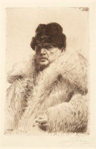 Anders Zorn-Self-Portrait in a Fur Coat