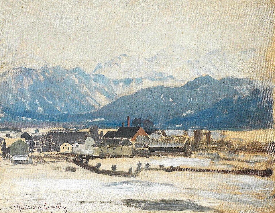 Anders Andersen-Lundby - Vinterlandskab fra München