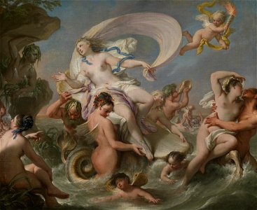 Andrea Casali - Triumph of Galatea, 1740-65. Free illustration for personal and commercial use.
