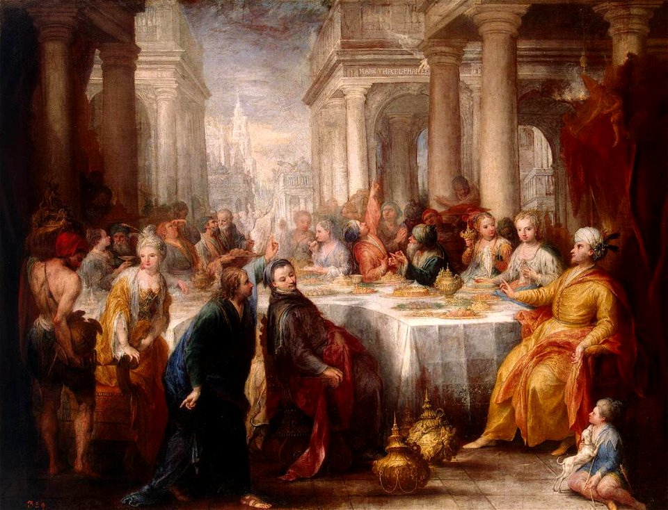 Andrea Celesti Festín de Baltasar 1705 Hermitage