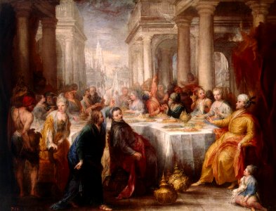 Andrea Celesti Festín de Baltasar 1705 Hermitage