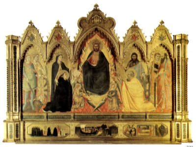 Andra orcagna, redentore e santi, cappella strozzi in santa maria novella, florence, 1357, tavola, 296x160 cm