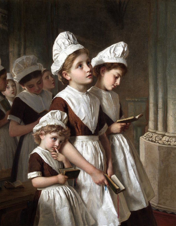 Sophie Gengembre Anderson - Foundling Girls at Prayer in the Chapel