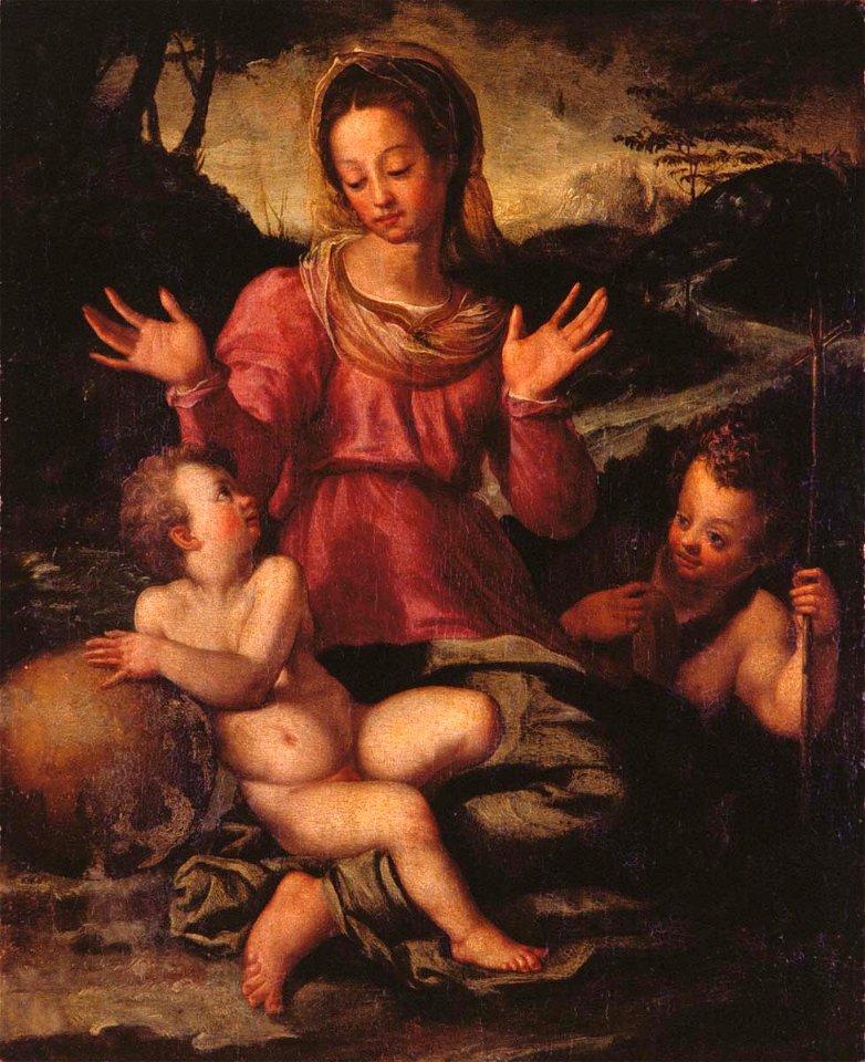 Andrea del Sarto (atribuição) - Madona com Menino e São João Batista