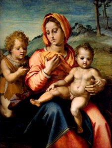 Andrea del Sarto - La Virgen y el Niño con San Juan Bautista, c. 1526-28
