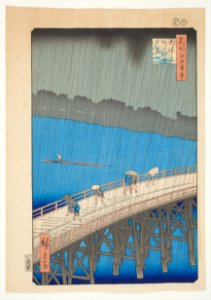 Ando Hiroshige - Downpour at Ohashi Bridge, Atake, from the series One Hundred Famous Views of Edo - Google Art Project