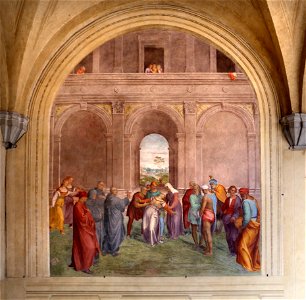 Andrea del Sarto, liberazione di un'indemoniata, 1509-1510, 01