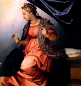 Andrea del Sarto - Annunciation (detail) - WGA0413. Free illustration for personal and commercial use.