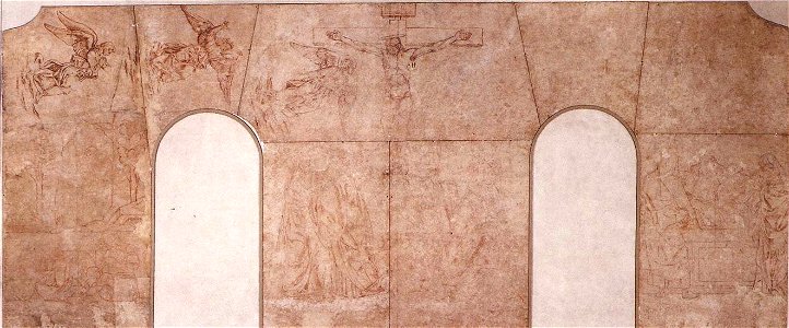Andrea del castagno, sant'apollonia, parte superiore, sinopia