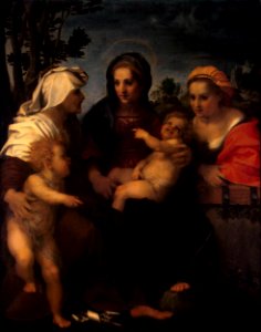 Andrea del Sarto - Madonna and Child with Sts Catherine, Elisabeth and John the Baptist - WGA00375. Free illustration for personal and commercial use.