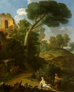 Andrea Locatelli (1695-1741) - Landscape with a Ruin and Two Figures on a Road - 732254 - National Trust