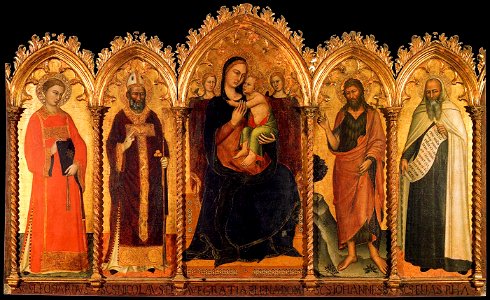 Andrea di Bonaiuto - Madonna and Child with Saints - WGA00310