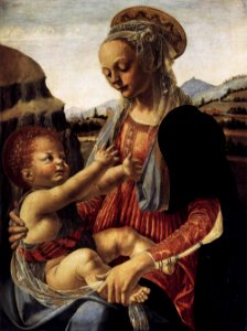Andrea del Verrocchio - Madonna and Child - WGA24996. Free illustration for personal and commercial use.