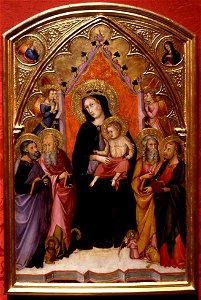 Andrea di Bartolo - Madonna and Child with the Four Evangelists - Walters 37717. Free illustration for personal and commercial use.