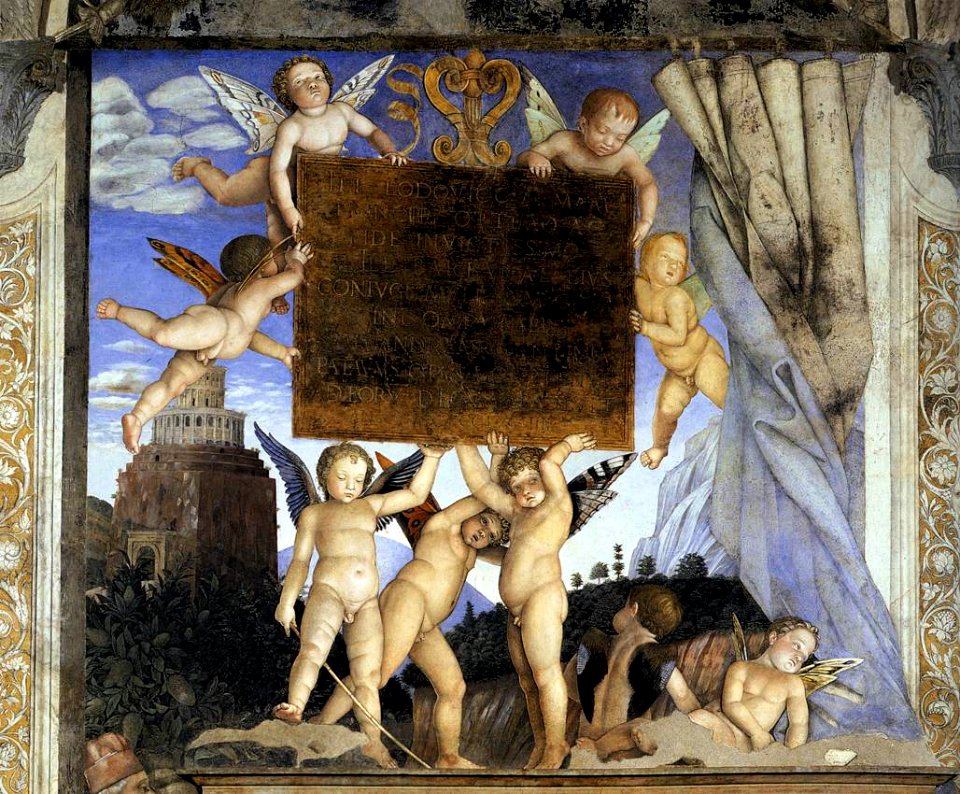 Andrea Mantegna - Inscription with Putti - WGA14016