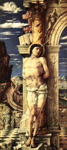 Andrea Mantegna - St Sebastian - WGA13974. Free illustration for personal and commercial use.