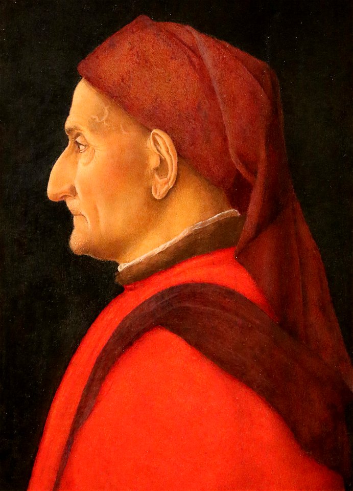 Andrea Mantegna (1431 - 1506) - Profilo d'uomo o Ritratto virile (circa1450) - tempera su tela dimensioni 32,3×28,8 cm - Museo Poldi Pezzoli, Milano