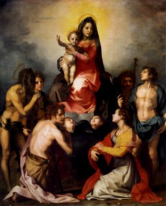 Andrea del Sarto - Virgin and Child in Glory with Six Saints - WGA0406. Free illustration for personal and commercial use.