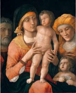 Andrea Mantegna - The Madonna and Child with Saints Joseph, Elizabeth, and John the Baptist - Google Art Project. Free illustration for personal and commercial use.
