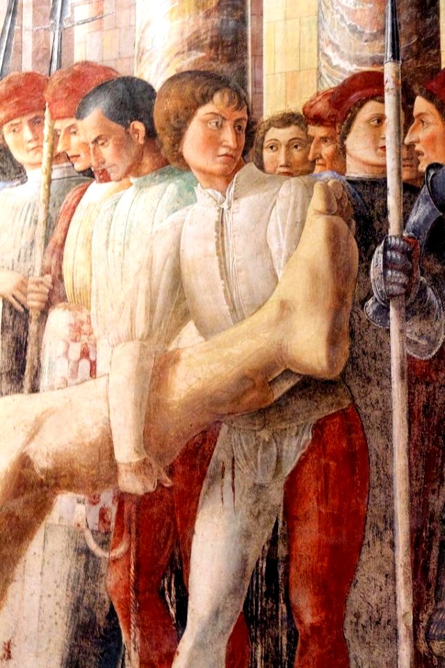 Andrea Mantegna páduai freskóján Janus Pannonius feltételezett alakja