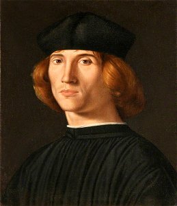 Andrea Previtali (1480-1528) - Portrait of an Unknown Young Man in a Black Cap - 1535123 - National Trust