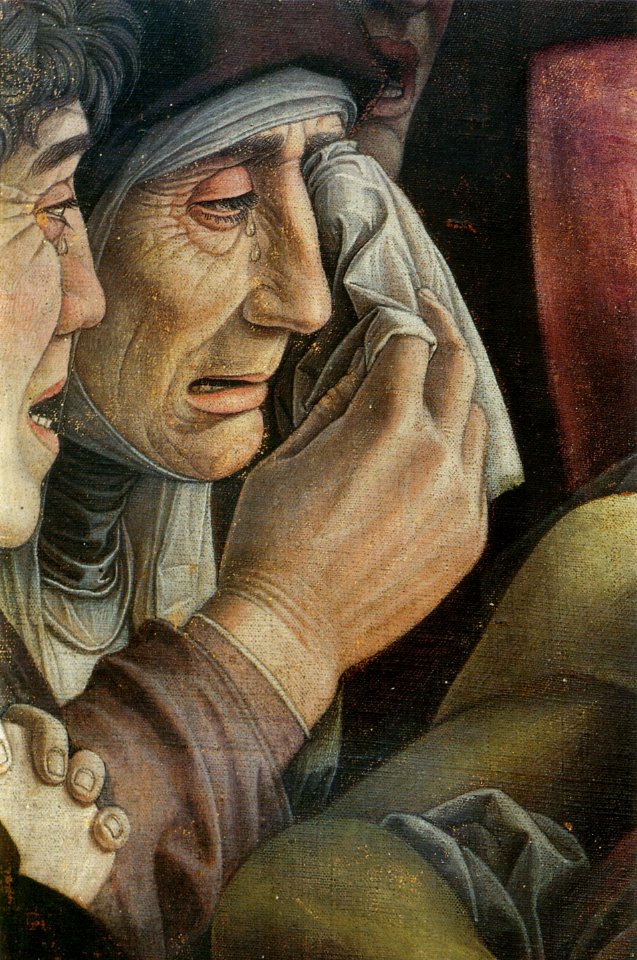 Andrea Mantegna, lamento sul cristo morto, dettaglio