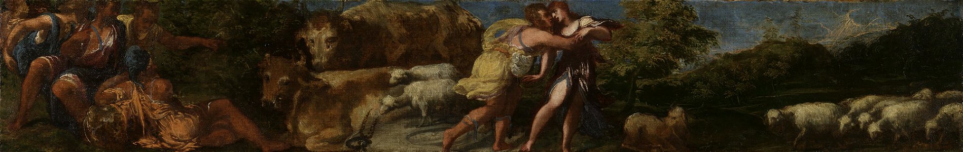 Andrea Schiavone (c. 1500-1563) - The Meeting of Jacob and Rachel - RCIN 402890 - Royal Collection