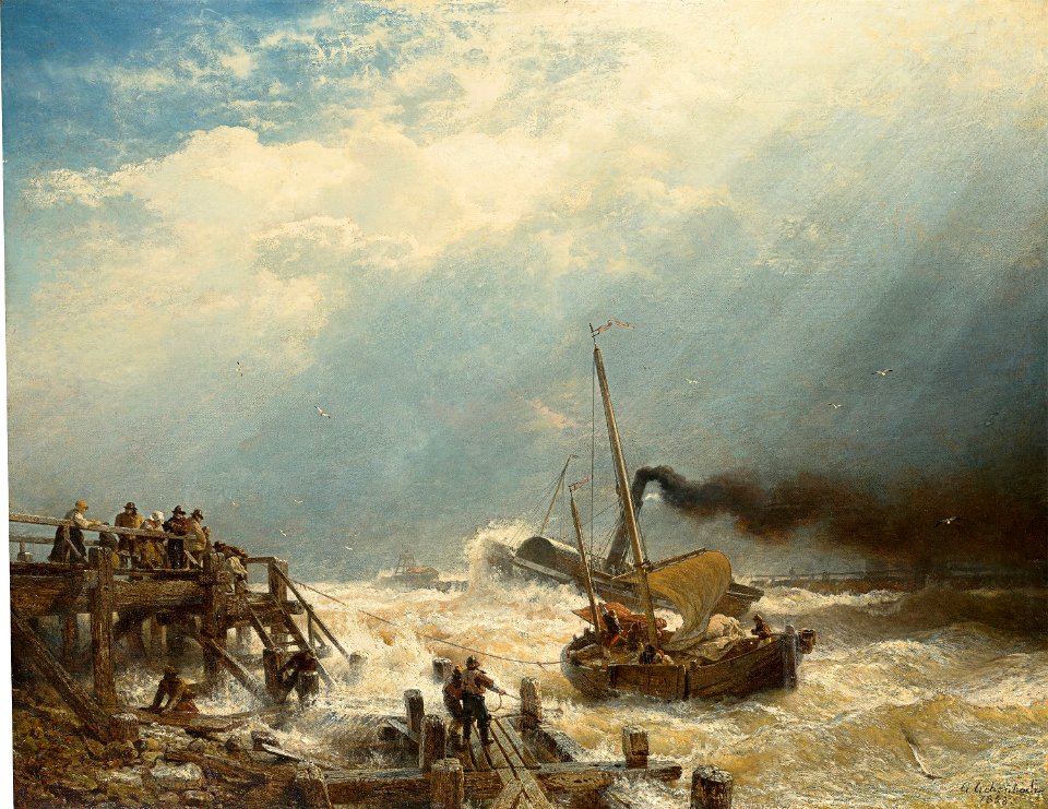 Andreas Achenbach - Hafen von Ostende, 1858