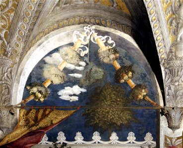 Andrea mantegna, camera degli sposi, 1465-74, parete nord, detta della corte 05 festoni
