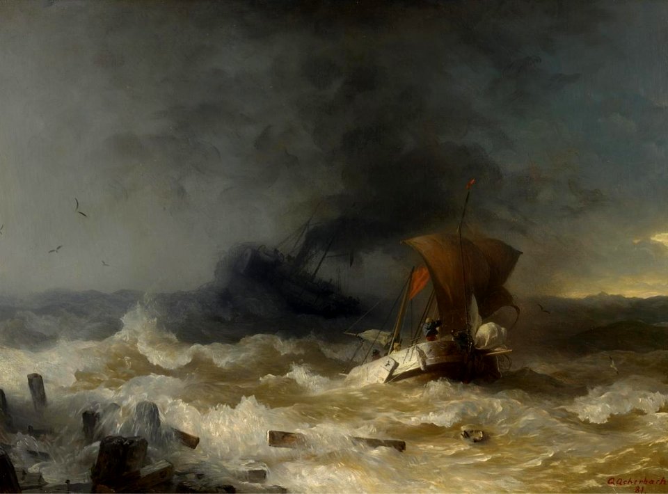 Andreas Achenbach - Sturm auf dem Meer