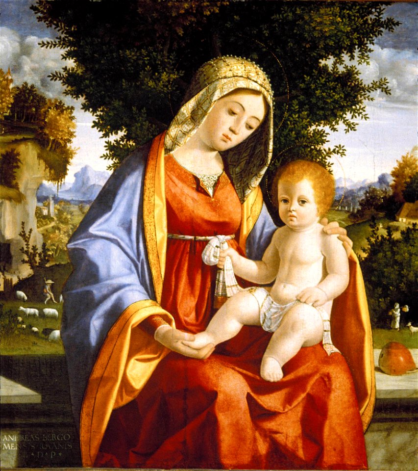 Andrea Previtali - Madonna and Child in Landscape - 22.8 - Detroit Institute of Arts