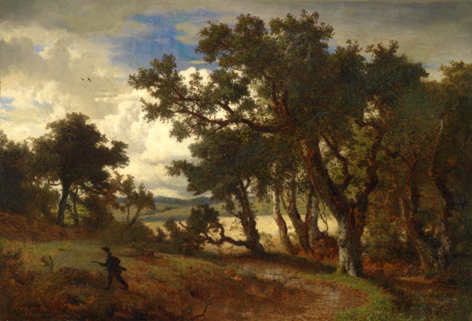 Andreas Achenbach Jäger in Landschaft 1854