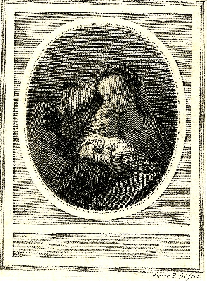 Andrea Rossi - St Francis of Assisi with open book, with the Virgin and Child who appear to him; an oval composition, 1951,0714.231