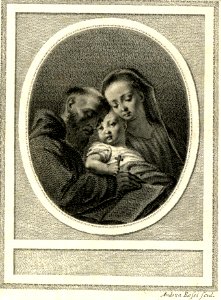 Andrea Rossi - St Francis of Assisi with open book, with the Virgin and Child who appear to him; an oval composition, 1951,0714.231