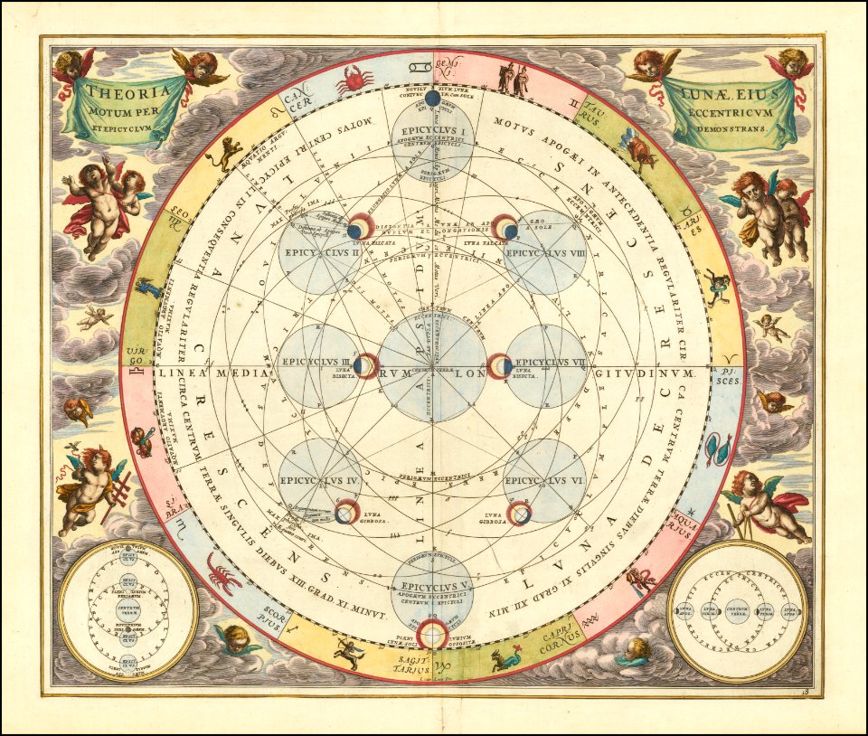 Andreas Cellarius - Theoria Lunae, Eius Motum Per Eccentricum Et Epicyclum Demonstrans