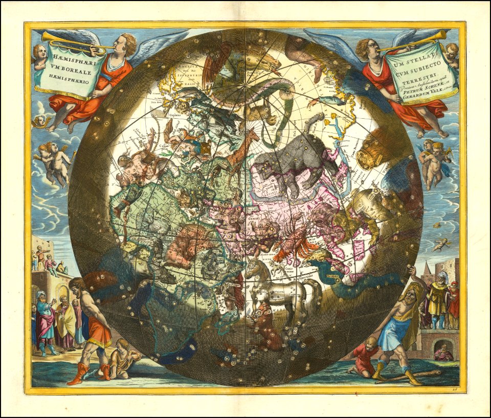 Andreas Cellarius - Haemisphaerium Stellatum Boreale Cum Subiecto Hemisphaerio Terrestri