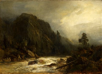 Andreas Achenbach - Berglandschaft mit Bach