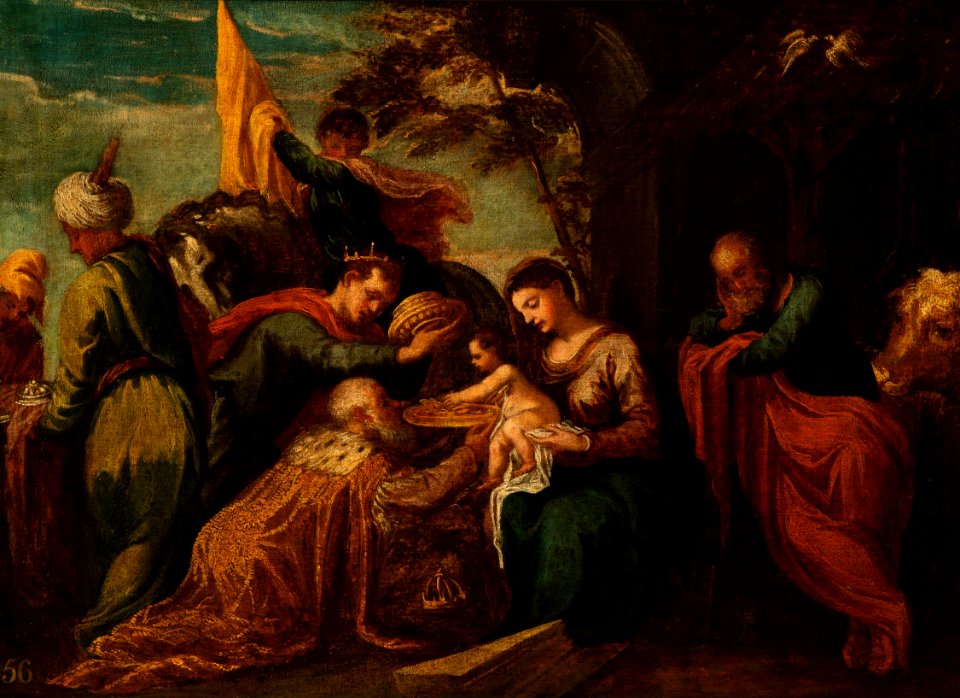 Andrea Schiavone (c. 1500-1563) - The Adoration of the Kings - RCIN 401225 - Royal Collection