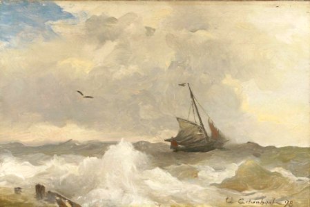 Andreas Achenbach - Segler bei stürmischer See