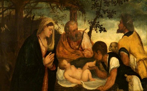 Andrea Schiavone (c.1500-1563) - The Adoration of the Shepherds - 1298261 - National Trust