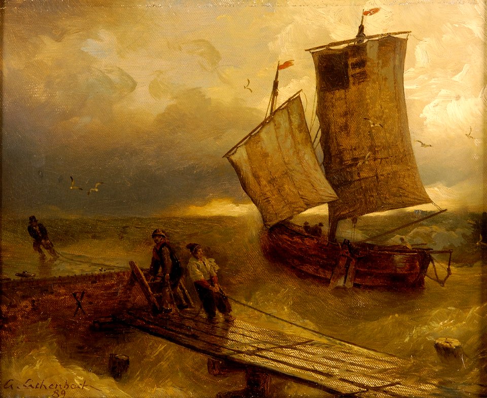 Andreas Achenbach Anlandung der Fischerboote