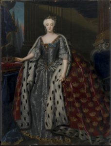 Andreas Møller - Sophie Magdalene, Christian VI's dronning - KMS1581 - Statens Museum for Kunst. Free illustration for personal and commercial use.