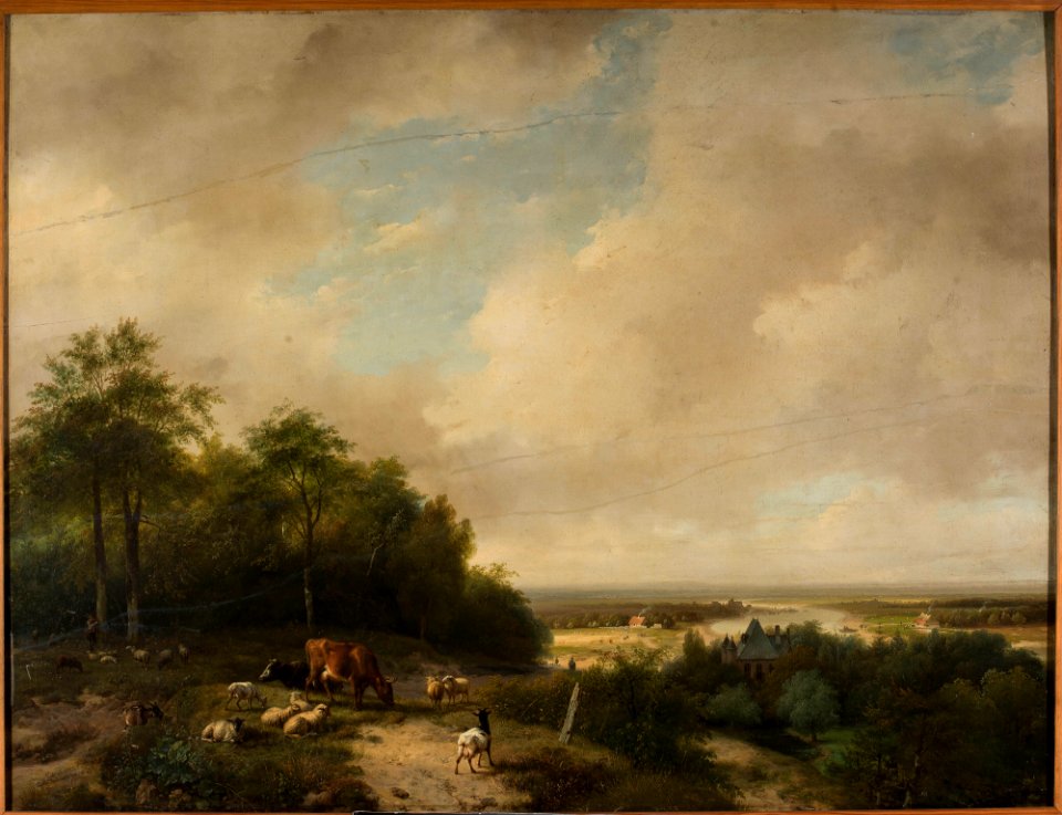 Andreas Schelfhout - Landscape with a herd at the forest edge - M.Ob.1343 MNW - National Museum in Warsaw