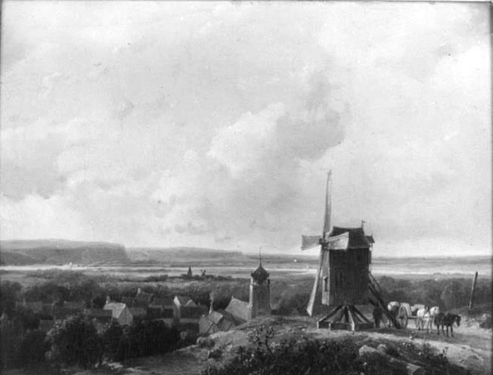 Andreas Schelfhout - Landschap met molen - NK2194 - Instituut Collectie Nederland