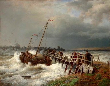 Andreas Achenbach - Havarie am alten Pier