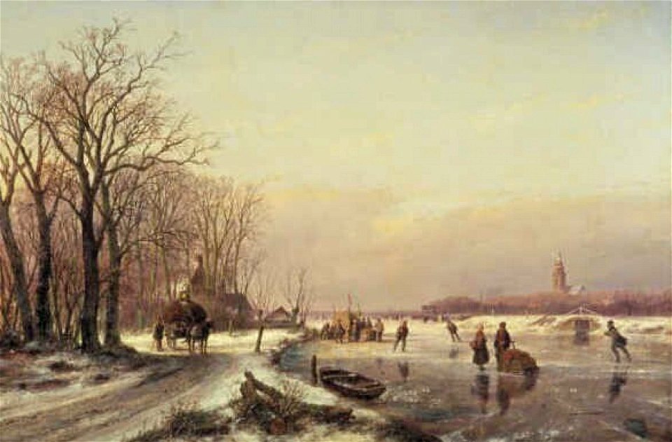 Andreas Schelfhout - Winterlandschap met boerenkar en schaatsenrijders - 1781 (OK) - Museum Boijmans Van Beuningen